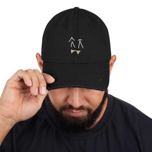 Distressed Hat Black Front